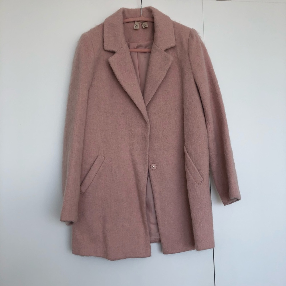 F21 pastel pink fuzzy coat